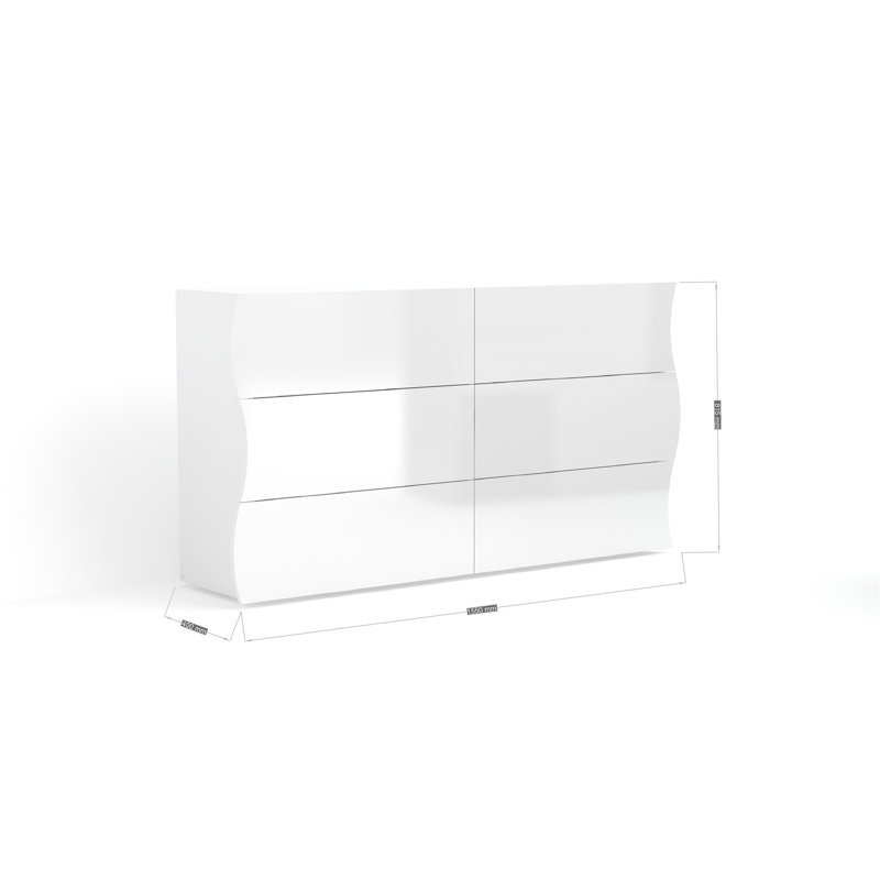 Genivra 155cm W 6 - Drawer Chest of Drawers