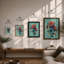 Gerbera Cluster Botanical - Framed Print-1223748875-1223748877