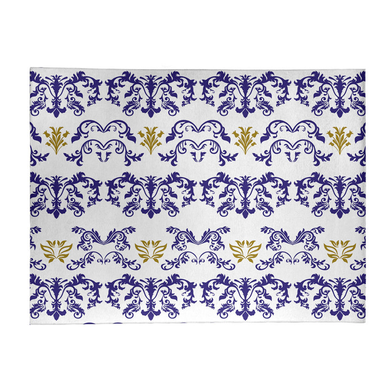 Damask Indoor Rug, Rectangle 9' x 12'