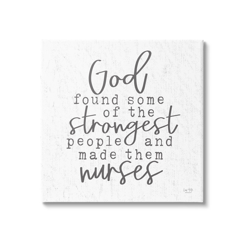 Nurses Strongest People par Lux + Me Designs - impression sur toile tendue, H 17 po x l 17 po x P 1,5 po