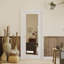 Interior Door Slab with Frame - 1 Lite Mirror White MDF Door, Prehung-Style Door Kit with Pre-installed Hinges, Locking Silver Handle Included, No Pre-drilled Holes-125132412-125132417