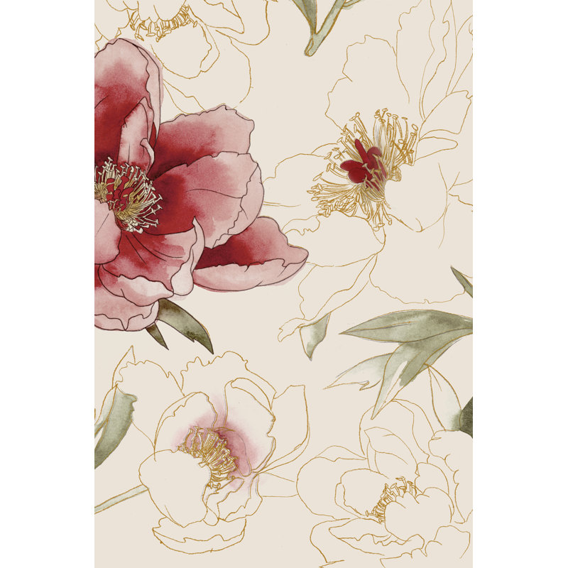 «Unfinished Floral II», peinture sur toile, H 48 po x l 32 po