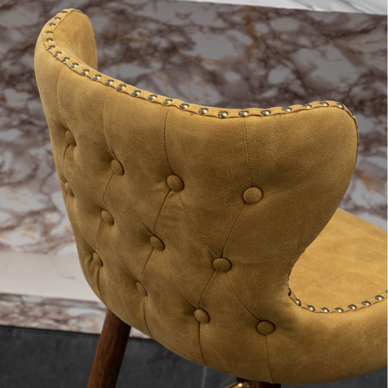 Caralie Upholstered Counter Stool, Yellow, Counter Stool (24.5” Seat Height)