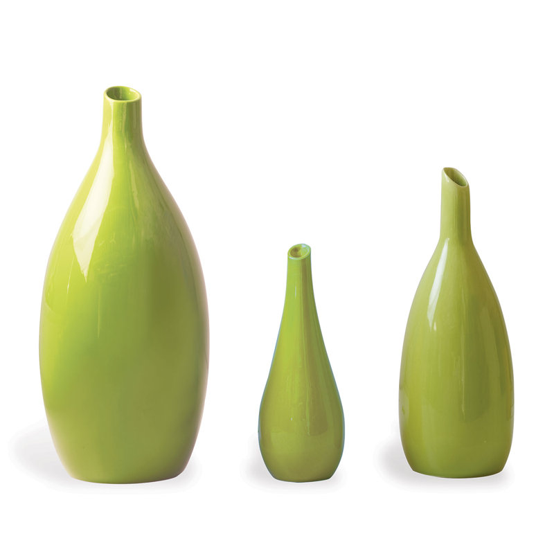 Trio Handmade Table Vase, Green