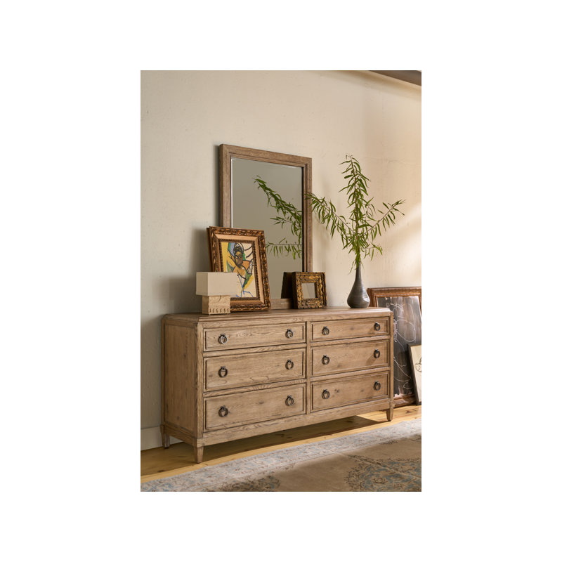 Griffith Park Solid Wood Wall Mirror, Tan