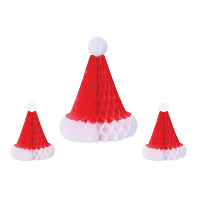 Tissu de Noël avec chapeaux de père Noël