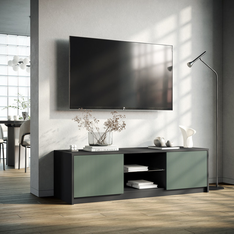 Bokamp TV Stand for TVs up to 65", Black/Green