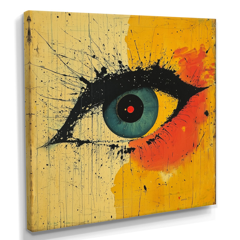 Pop Art Eye Of Love Heart II - art mural Pop Art pour le salon, H 16 po x l 16 po, Toile tendue, Ne s’applique pas
