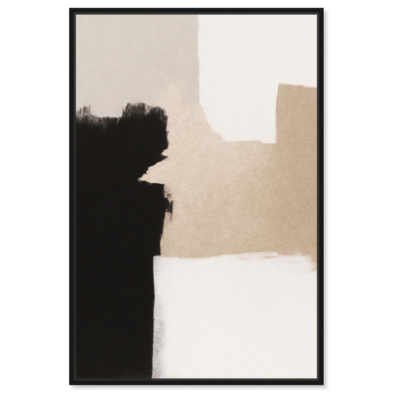 Beige and Black I Canvas Neutral Wall Decor by , Black Floater Framed, 55" H x 37" W