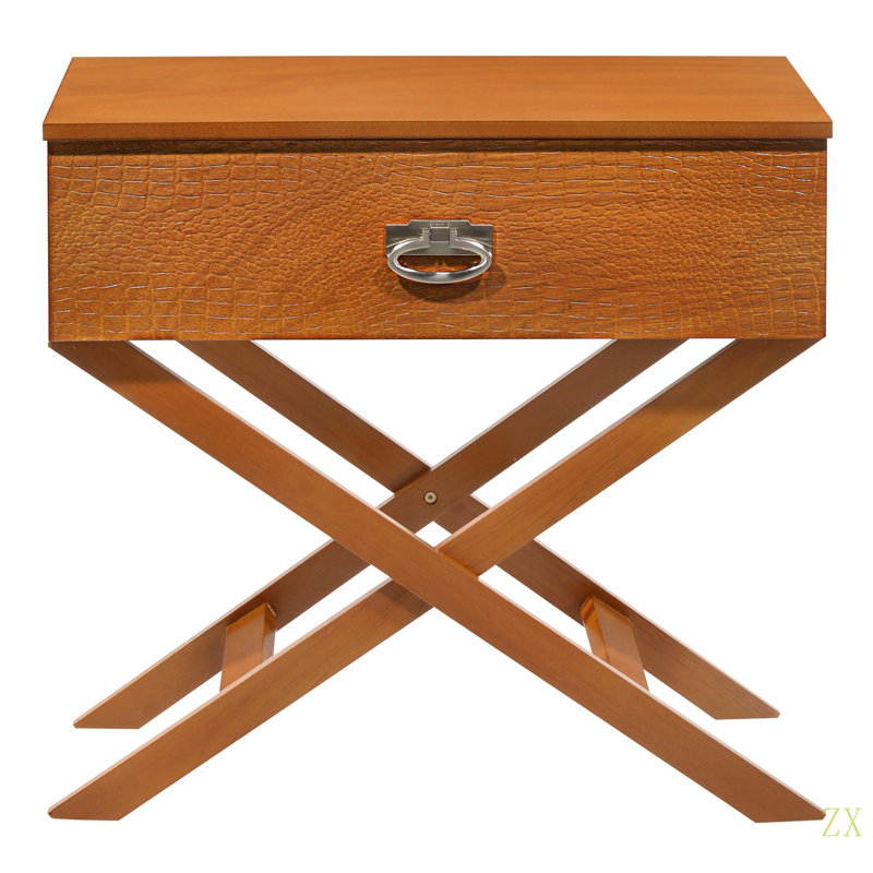 Table de chevet élégante et contemporaine, Brun