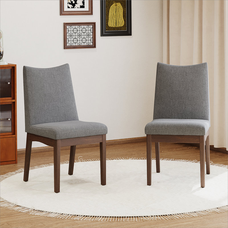Chaise d'appoint rembourré, 2, Gris foncé, Noyer