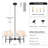 6-Light Modern Fabric Chandelier with 2 Wall Sconces Set for Dining Room-677438547