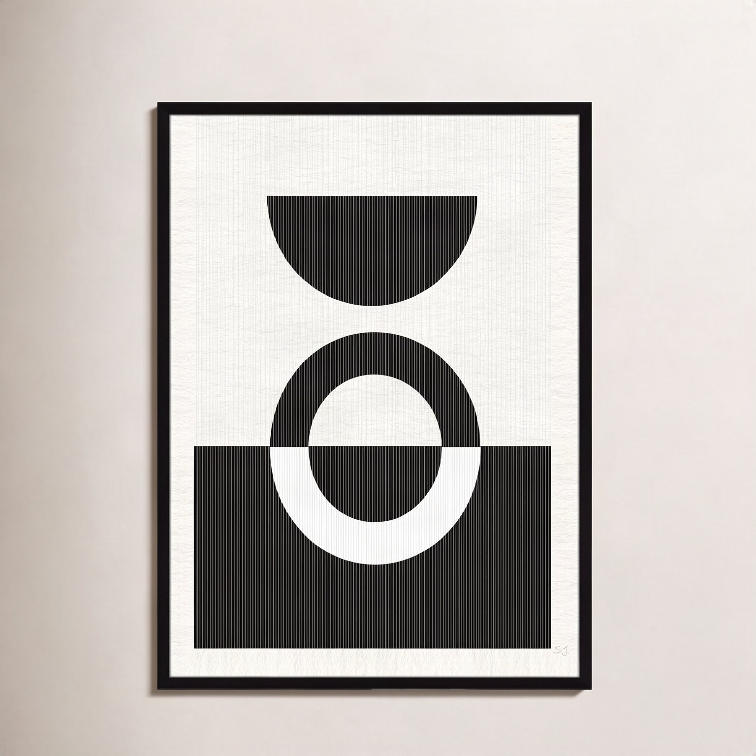 Eclipse III, 35.5" H x 25.5" W x 0.75" D, Satin Black Framed