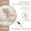 46cm H Linen Upholstered Metal Armchair in Beige-418286129