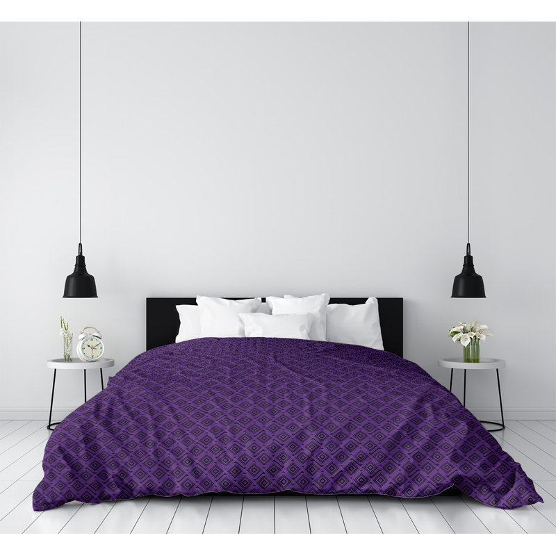 Housse de couette simple Katelyn Elizabeth, Housse de couette pour lit simple, Mauve / Noir, Microfibre
