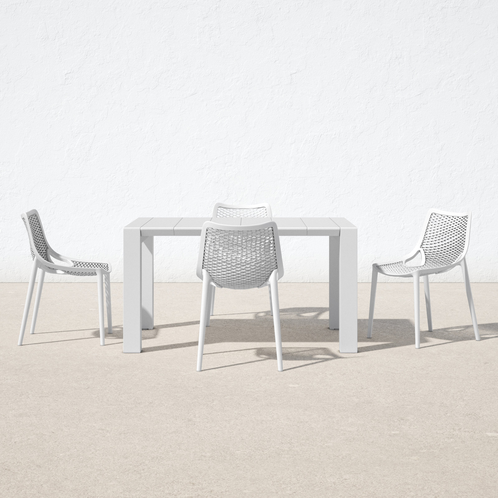 Asherton 39" Patio Dining Set, White