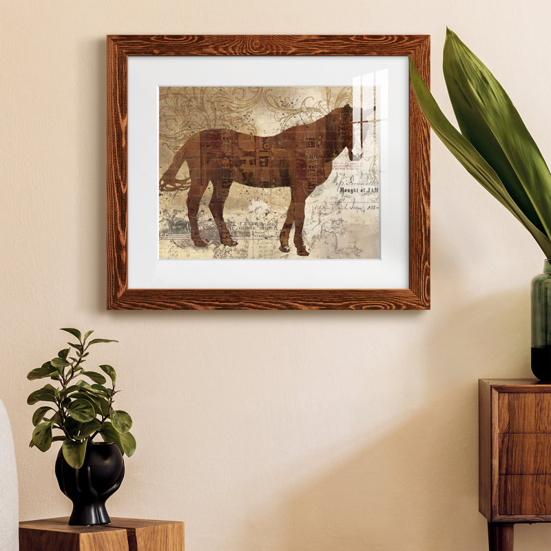 Cheval occidental I - cadre photo, H 20 po x l 17 po x P 1,5 po, Cadre en érable