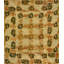 European Cream and Brown Color Floral Design Antique English Needlepoint Rug