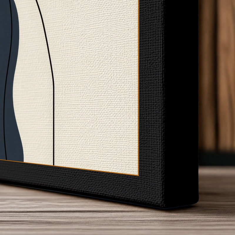 Organic Alignment Mid-Century - Wrapped Canvas, 36x24 - 91.4 x 61.0 cm, Black Border