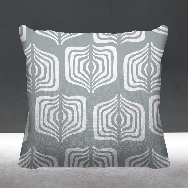 Coussin décoratif intérieur / extérieur Dudley, gris, L 15 po x H 15 po