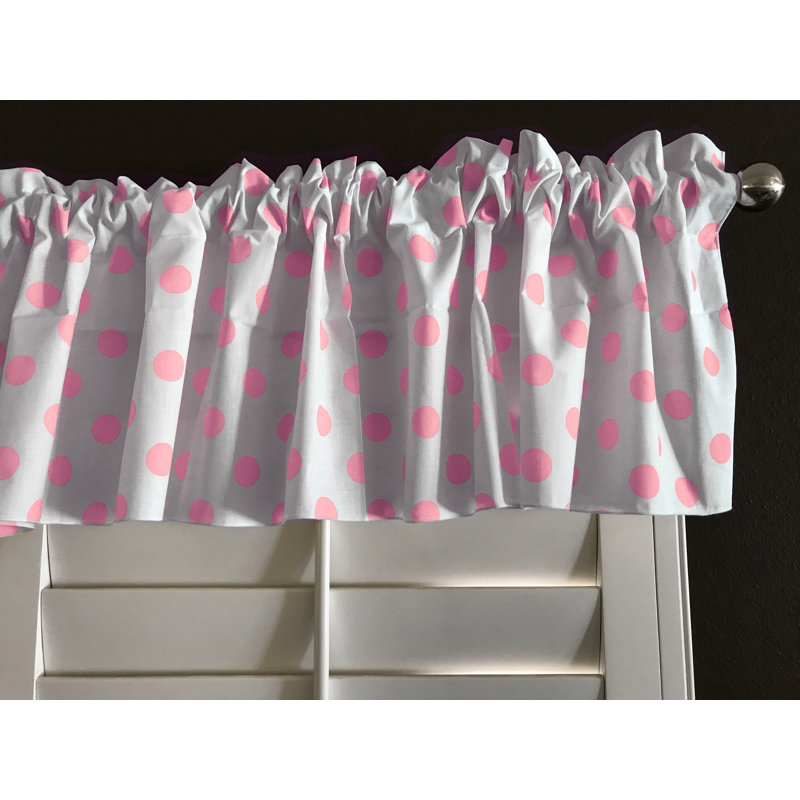 Cantonnière sur mesure en mélange de coton à pois 58 po Chrisman, L 58 po x L 14 po, Blanc / rose
