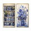 Ensemble de 2 décorations murales bleues et blanches Boho Plant Pottery II - Boho Pottery-129009536-129009540