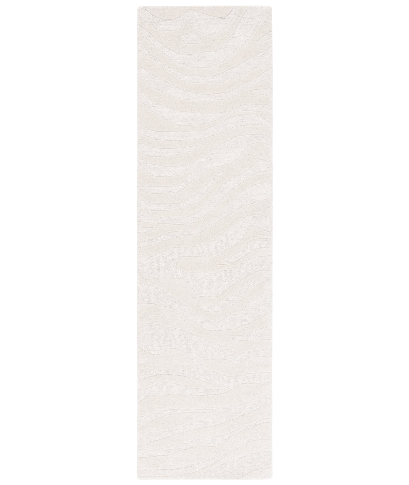Burleson Abstract Hand Tufted Wool Area Rug in Ivory, Runner 2'3" x 8'