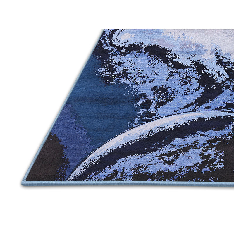 Tapis abstrait bleu, Rectangle 8 pi x 12 pi