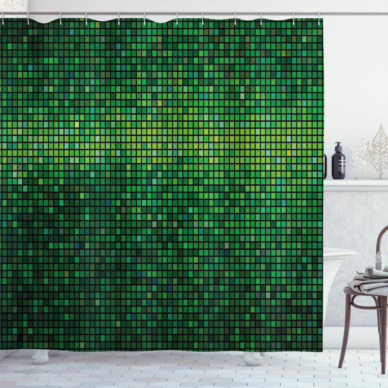 Ensemble de rideau de douche + crochets, H 75 po x l 69 po