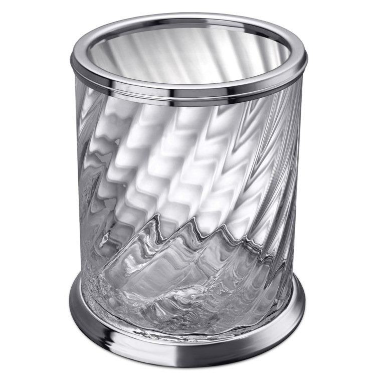 Panier à déchets avec dessus 2,16 gallons Okelley, Chrome