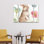 Ensemble de 3 panneaux d'art mural - Lisa Audit «Spring Softies Bunnies II», art mural sur toile pour le salon, la chambre à coucher ou le bureau 