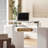 Computer Desk with Lift Top, Space Saving Standing Desk with Hidden Compartment and Storage Shelves, Study Writing Desk with Lifting Mechanism,Black
