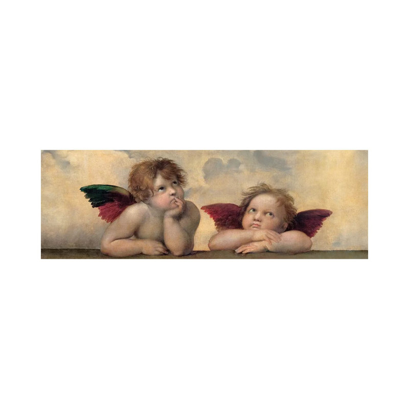 Angeli - Madonna Sistina, Cropped by Raphael - Wrapped Canvas Panoramic Painting, 182.88 cm H x 60.96 cm W