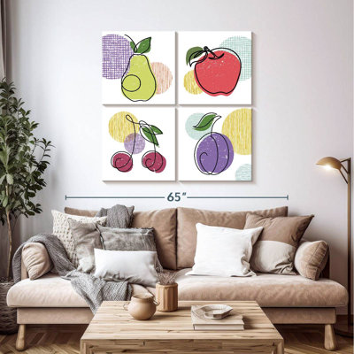 «Abstract Line Fruits», reproduction sur toile