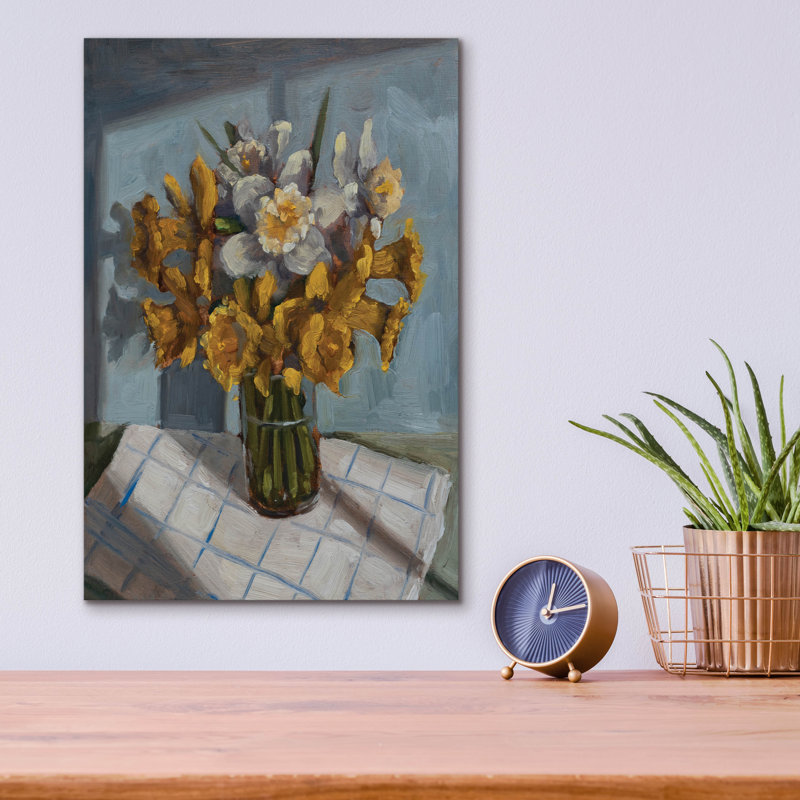  «Table Daffodils» par Marian Parsons, art mural en verre acrylique, 12 po x 16 po