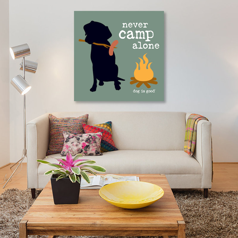 «Never Camp Alone I», impression sur toile, H 26 po x l 26 po x P 1,5 po, Pas de tapis, Toile tendue