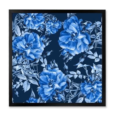 Fleurs bleues abstraites - Peinture sur toile