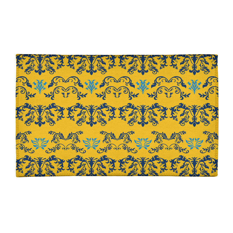 Damask Indoor Rug, Rectangle 2' x 3'