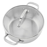 KitchenAid 3-Ply Base Stainless Steel Casserole with Lid, 4-Quart, Brushed Stainless Steel
