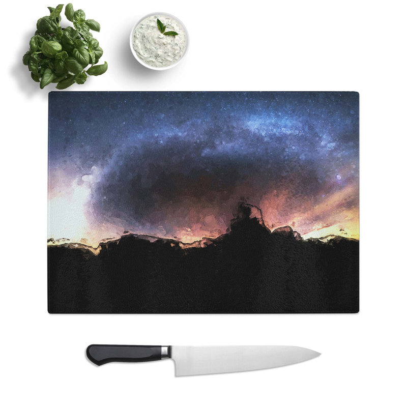Tempered Glass Stars Above Utah Chopping Board, 39 cm W x 28.5 cm L