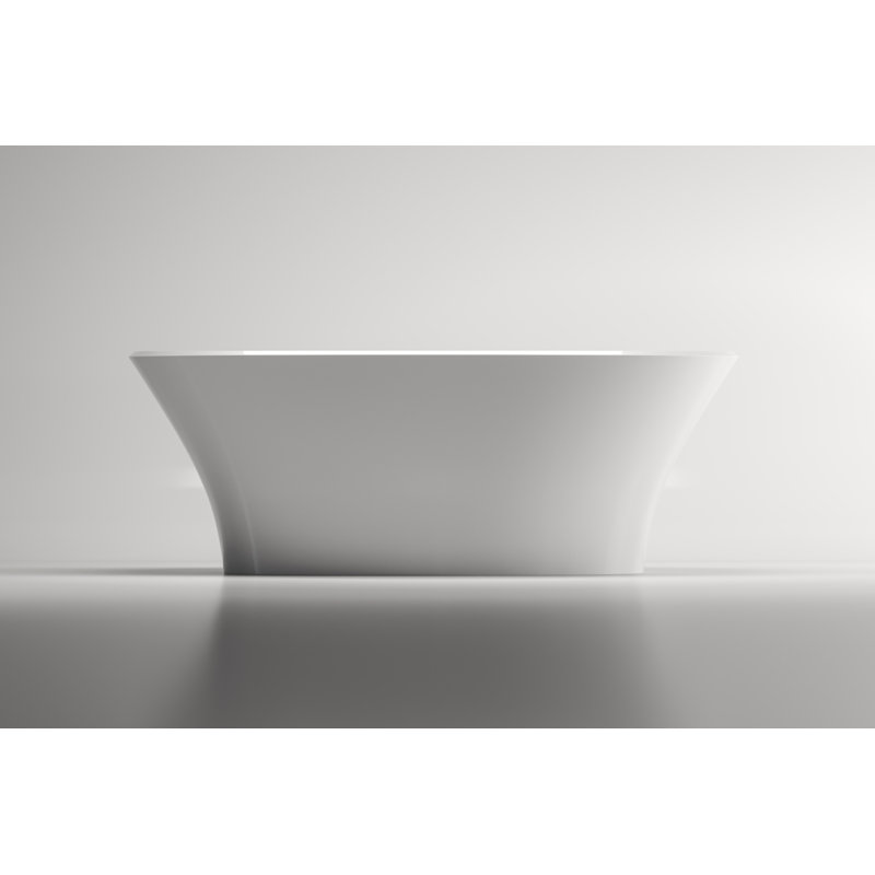 Ionian 67" x 31.25" Freestanding Soaking Bathtub in Volcanic Limestone, Gloss White