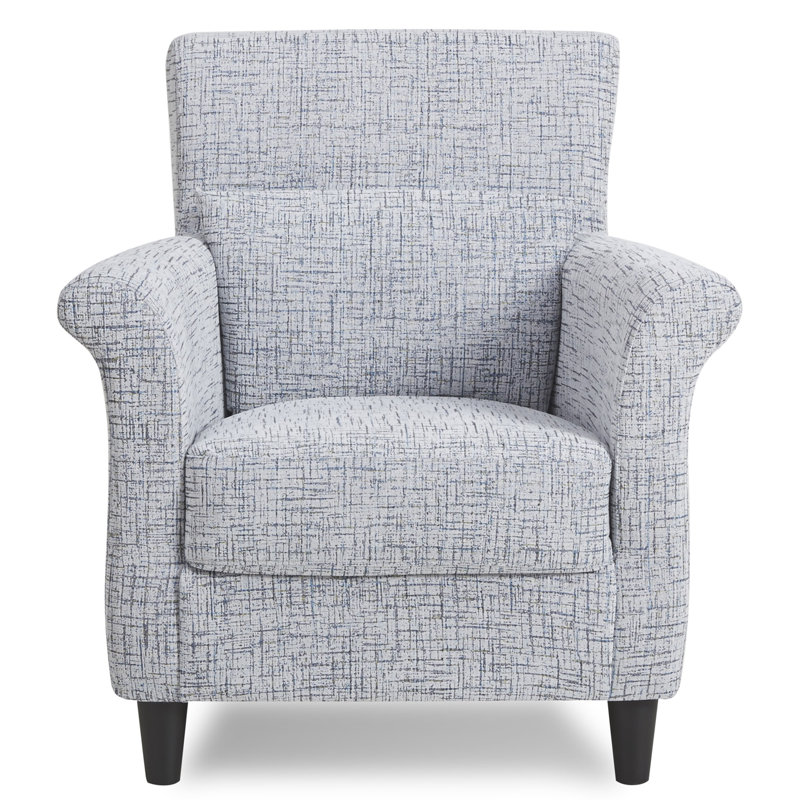 Fauteuil en polyester Peggy, Bleu clair/gris