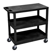 Uline Flat Shelf Utility Cart - 44 x 25 x 33, Black