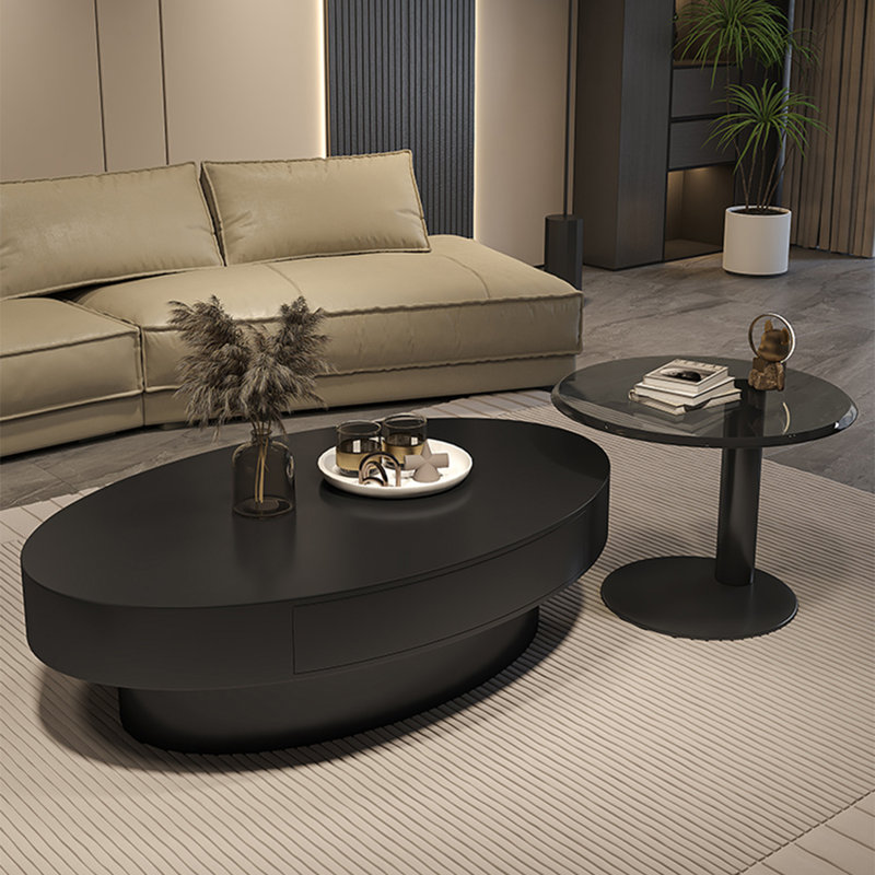 Modern and simple oval coffee table, Black