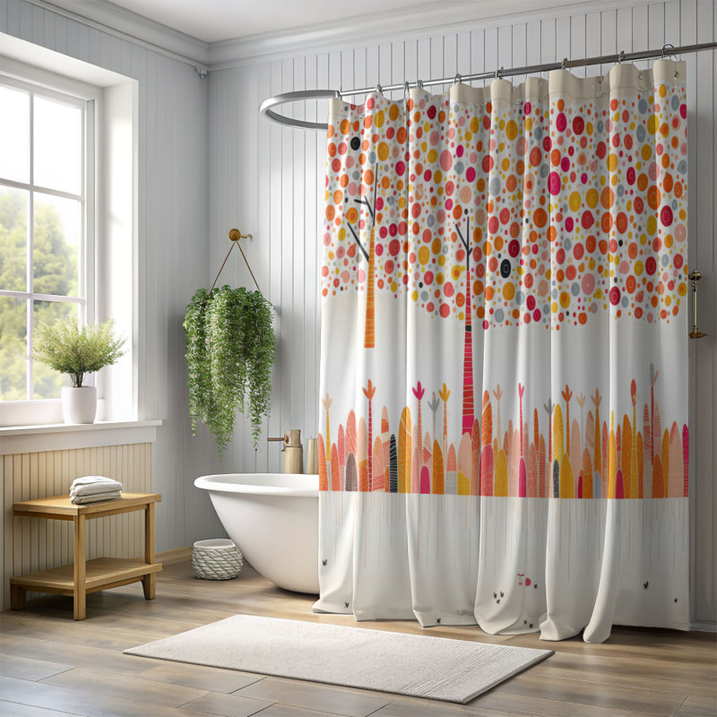 Rideau de douche Lauranne, H 74 po x l 71 po