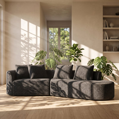Canapé modulaire modulaire en chenille 4 places l 116 po x P 36 po x H 32 po Modern