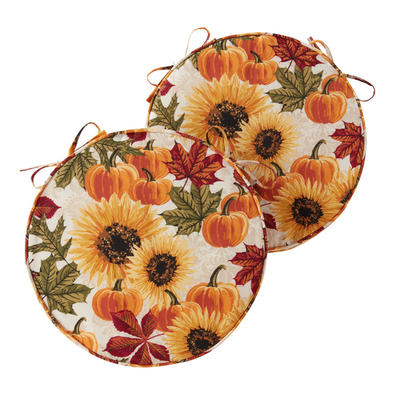 Outdoor Round Dining Chair Seat Pad, Marisol