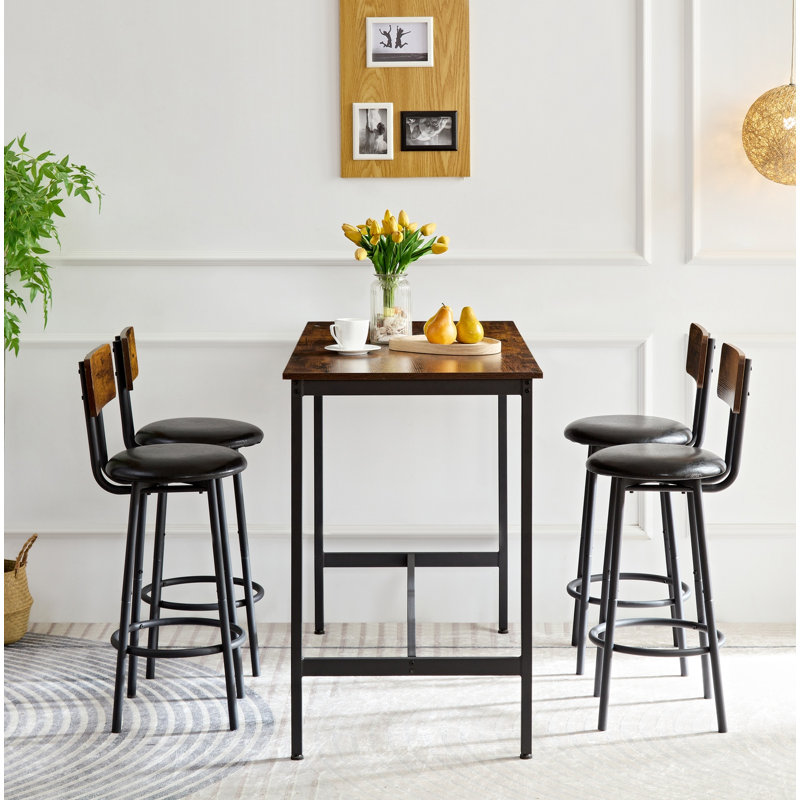 Ensemble de table de bar Edalberto pour 4 personnes