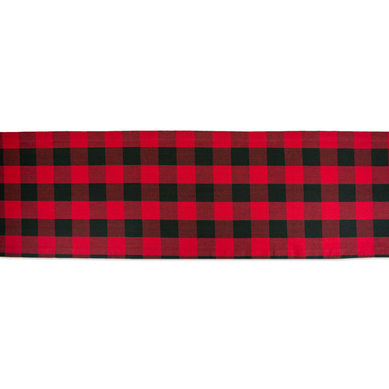 Wolsingham Gingham 100% Cotton Table Runner, Red, 72" L x 14" W