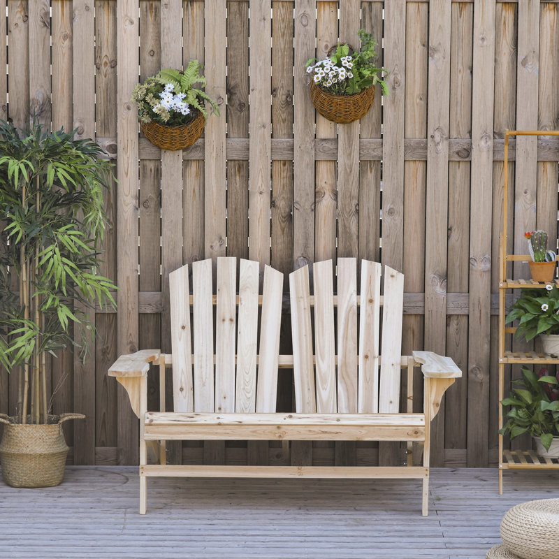 Chaise Adirondack en bois massif Navasota, Naturel